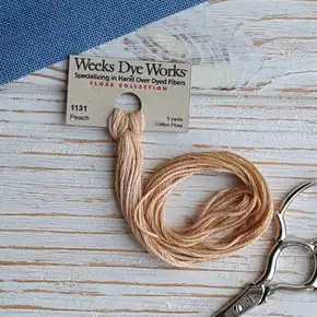 Муліне Weeks Dye Works 1131 Peach Pink — ручне бавовняне муліне ніжно-персикового кольору з рожевими відтінками для вишивки