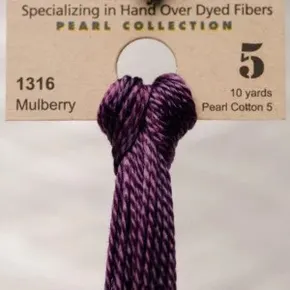 Муліне Weeks Dye Works Pearl Cottons #5 1316 Mulberr — високоякісні нитки для вишивки хрестиком та декоративної ручної роботи, насичений ягідний відтінок для точних стібків