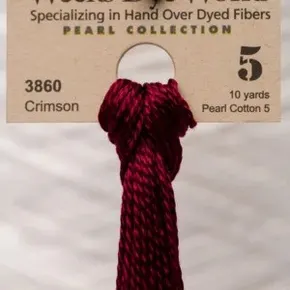 Муліне Weeks Dye Works Pearl Cottons #5 3860 Crimson — високоякісні нитки для вишивки хрестиком та декоративної ручної роботи, насичений червоний відтінок для точних стібків.