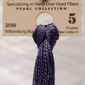 Муліне Weeks Dye Works Pearl Cottons #5 3550 Williamsburg Blue — високоякісна бавовняна нитка синьо-блакитного відтінку для вишивки