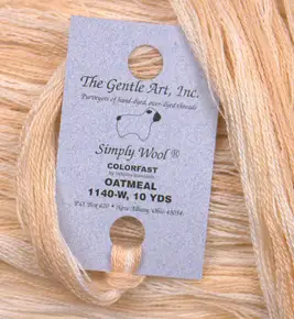 Вовняне муліне The Gentle Art Simply Wool Oatmeal 1140 — нитки ручного фарбування для вишивки, натуральний теплий відтінок вівсяного крему, 100% якість для ручної роботи