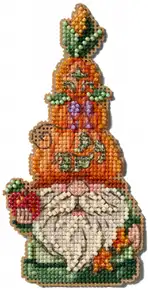 Набір для вишивання Jim Shore Mill Hill Harvest Pumpkin Gnome JS202515 — гарбузовий гном врожаю, осіння вишивка з бісером та муліне